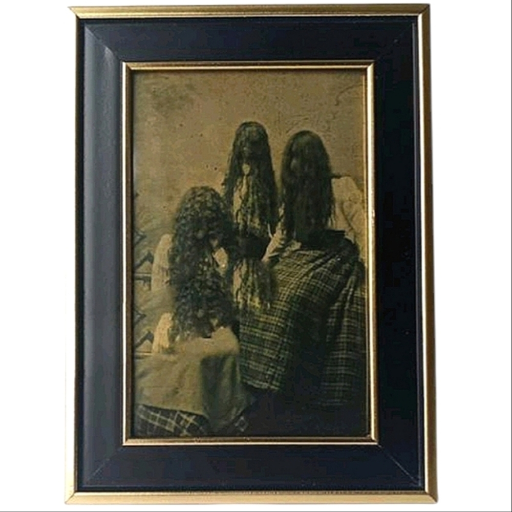 Vintage Group Of Victorian Women Creepy Werid Goth Edgy Goth Retro Framed Photo